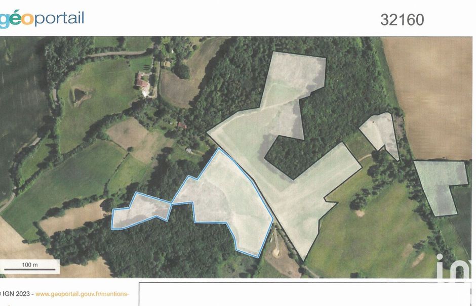 Vente terrain  115992 m² à Couloumé-Mondebat (32160), 75 000 €