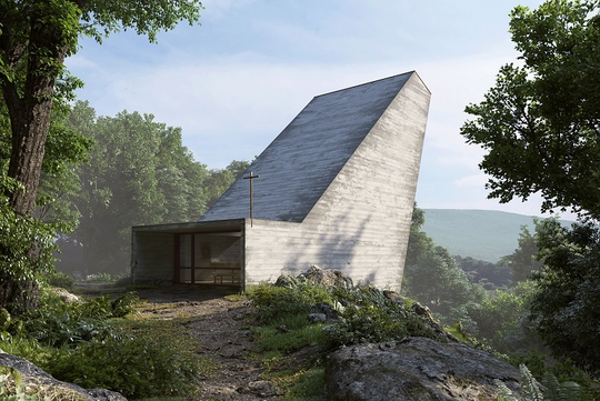 Une chapelle brutaliste bientôt construite dans les Alpes suisses